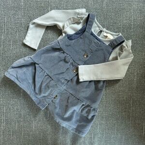 Chelsea & Violet Corduroy Ruffled Jumper Dress and Ribbed long sleeve